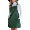 imageCUPSHE Womens Corduroy Overall Dress Square Neck A Line Fall Pinafore Mini Dress with PocketsGreen
