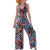 imageCUPSHE Womens Summer Jumpsuits Sleeveless Tie Knot Wide Leg Long Pants Romper with PocketsOrange