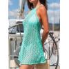 imageCUPSHE Women Crochet Bathing Suit Cover Up Sleeveless Backless Hollow Out Beach Cover Ups DressesBlue