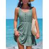 imageCUPSHE Women Swimsuit Cover Ups Sleeveless Button Front Semi Sheer Beach Coverup DressEucalyptus Green