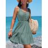 imageCUPSHE Women Swimsuit Cover Ups Sleeveless Button Front Semi Sheer Beach Coverup DressEucalyptus Green