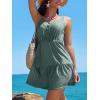 imageCUPSHE Women Swimsuit Cover Ups Sleeveless Button Front Semi Sheer Beach Coverup DressEucalyptus Green