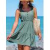 imageCUPSHE Women Swimsuit Cover Ups Sleeveless Button Front Semi Sheer Beach Coverup DressEucalyptus Green