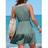imageCUPSHE Women Swimsuit Cover Ups Sleeveless Button Front Semi Sheer Beach Coverup DressEucalyptus Green
