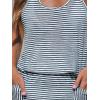 imageCUPSHE Women Swimsuit Coverup Racerback Sleeveless Beach Cover Ups Dress with Side PocketsBlue Striped