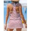 imageCUPSHE Women Swimsuit Coverup Racerback Sleeveless Beach Cover Ups Dress with Side PocketsPink Striped