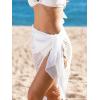 imageCUPSHE Women Swimsuit Sarong Cover Ups Sheer Midi Waist Tie Beach Sarong WrapsWhite