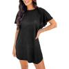 imageCUPSHE Women Swimsuit Cover Up Cutout Short Dolman Sleeve Beach Swimwear for Vacation 2025Black