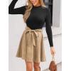 imageCUPSHE Womens Fall Dresses Long Sleeves Round Neck Casual Outfits A Line Work Belted Vacation Mini SundressBeige