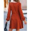 imageCUPSHE Womens Knit Fall Mini Dress Long Sleeves Square Neck Ruffle A Line DressesOrange