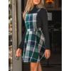 imageCUPSHE Womens Overall Dress Square Neck Plaid Sleeveless Casual Short A Line Cute Fall Mini Pinafore DressesGreen Plaid