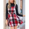 imageCUPSHE Womens Overall Dress Square Neck Plaid Sleeveless Casual Short A Line Cute Fall Mini Pinafore DressesRed Plaid