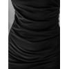 imageCUPSHE Womens Summer Bodycon Mini T Shirt Dress Casual Short Sleeve Crewneck Ruched Wrap Tee Shirt Fitted DressBlack