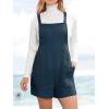imageCUPSHE Casual Cotton Loose Rompers Fit Summer Pockets Sleeveless Wide Strap Square Neck OutfitNavy Blue