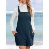 imageCUPSHE Casual Cotton Loose Rompers Fit Summer Pockets Sleeveless Wide Strap Square Neck OutfitNavy Blue