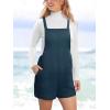 imageCUPSHE Casual Cotton Loose Rompers Fit Summer Pockets Sleeveless Wide Strap Square Neck OutfitNavy Blue