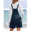 imageCUPSHE Casual Cotton Loose Rompers Fit Summer Pockets Sleeveless Wide Strap Square Neck OutfitNavy Blue