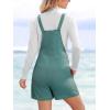 imageCUPSHE Casual Cotton Loose Rompers Fit Summer Pockets Sleeveless Wide Strap Square Neck OutfitOcean Blue