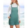 imageCUPSHE Casual Cotton Loose Rompers Fit Summer Pockets Sleeveless Wide Strap Square Neck OutfitOcean Blue