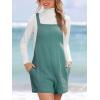 imageCUPSHE Casual Cotton Loose Rompers Fit Summer Pockets Sleeveless Wide Strap Square Neck OutfitOcean Blue