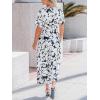 imageCUPSHE Jumpsuits for Women Dressy Belted Floral Print Overalls V Neck Shorts Sleeves Wide Leg Rompers Vacation OutfitsBlack