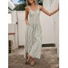 imageCUPSHE Maxi Jumpsuit for Women Striped Sleeveless Smocked Cutout Back Wide Leg Summer Casual Overall RomperBlack Striped