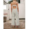 imageCUPSHE Maxi Jumpsuit for Women Striped Sleeveless Smocked Cutout Back Wide Leg Summer Casual Overall RomperBlack Striped