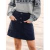 imageCUPSHE Skirt Women Button Front Mini Skirts Aline Shorts Casual VacationNavy