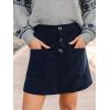 imageCUPSHE Skirt Women Button Front Mini Skirts Aline Shorts Casual VacationNavy