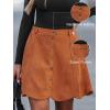 imageCUPSHE Skirt Women Button Front Mini Skirts Aline Shorts Casual VacationOrange Brown