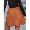 imageCUPSHE Skirt Women Button Front Mini Skirts Aline Shorts Casual VacationOrange Brown