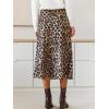 imageCUPSHE Skirts Women Leopard Print Elasticized Waist Midi Skirt Casual VacationDark Brown