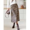 imageCUPSHE Skirts Women Leopard Print Elasticized Waist Midi Skirt Casual VacationDark Brown