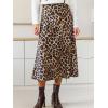 imageCUPSHE Skirts Women Leopard Print Elasticized Waist Midi Skirt Casual VacationDark Brown