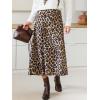 imageCUPSHE Skirts Women Leopard Print Elasticized Waist Midi Skirt Casual VacationDark Brown