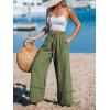 imageCUPSHE Summer Wide Leg Pants for Women Trendy Tie Waist High Waisted Palazzo Straight Pant with PocketsGreen