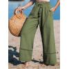 imageCUPSHE Summer Wide Leg Pants for Women Trendy Tie Waist High Waisted Palazzo Straight Pant with PocketsGreen