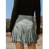 imageCUPSHE Women Fringe Skirts Western Cowgirl Terra Cotta High Waist Mini Skirt Suede Tassel Short Counrty ConcertGrey