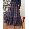 imageCUPSHE Women Skirts Plaid Ruffled Maxi Skirt Holiday HighRise Waist Long SkirtBlue