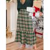 imageCUPSHE Women Skirts Plaid Ruffled Maxi Skirt Holiday HighRise Waist Long SkirtGreen