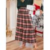 imageCUPSHE Women Skirts Plaid Ruffled Maxi Skirt Holiday HighRise Waist Long SkirtPink