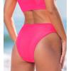 imageCUPSHE Womens Bikini Bottom Separate Mid Rise Full Coverage Swimsuit Bottom OnlyBright Pink