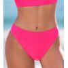 imageCUPSHE Womens Bikini Bottom Separate Mid Rise Full Coverage Swimsuit Bottom OnlyBright Pink