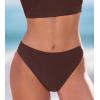 imageCUPSHE Womens Bikini Bottom Separate Mid Rise Full Coverage Swimsuit Bottom OnlyChocolate Brown