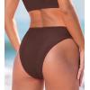 imageCUPSHE Womens Bikini Bottom Separate Mid Rise Full Coverage Swimsuit Bottom OnlyChocolate Brown