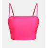 imageCUPSHE Womens Bikini Top Swimsuit Ruching Bandeau Top Spaghetti Adjustable StrapsBright Pink