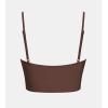 imageCUPSHE Womens Bikini Top Swimsuit Ruching Bandeau Top Spaghetti Adjustable StrapsChocolate Brown