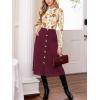 imageCUPSHE Womens Button Front Midi Skirts Aline High Waist Long Skirt Western Casual VacationRed