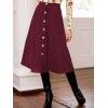 imageCUPSHE Womens Button Front Midi Skirts Aline High Waist Long Skirt Western Casual VacationRed