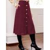 imageCUPSHE Womens Button Front Midi Skirts Aline High Waist Long Skirt Western Casual VacationRed